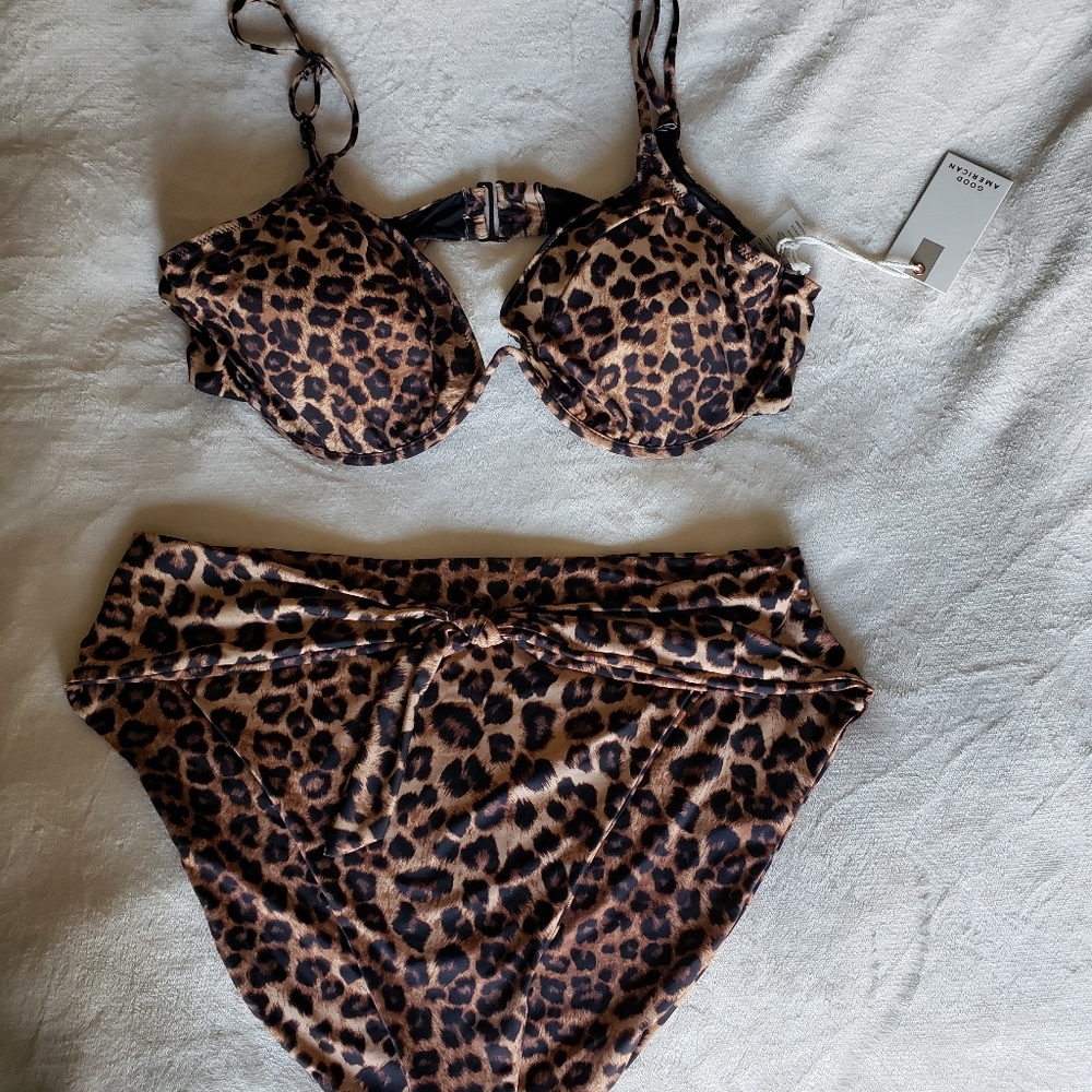 Good American Leopard Print Bikini size 5